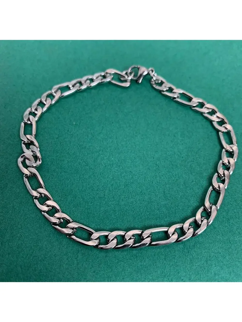 Cyber Vintage y2k 2000s style Figaro Sterling Silver grunge punk Bracelet. 8